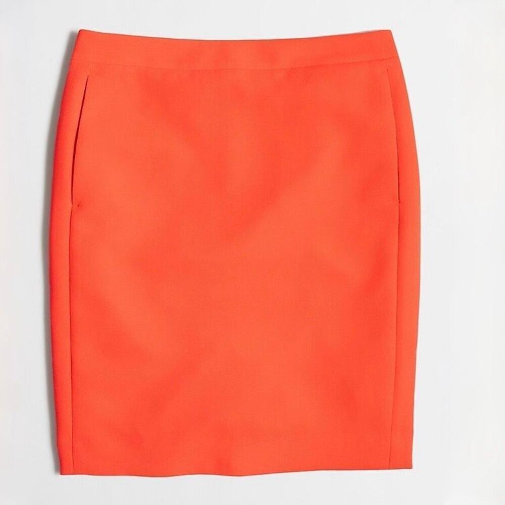J. Crew Crepe pencil skirt size 12 Orange